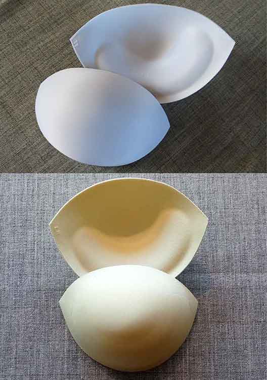 Padded bra cups, pair (white/skin-tone)