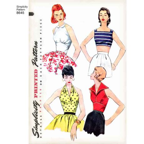 Simplicity 8645 Womens Vintage Tops