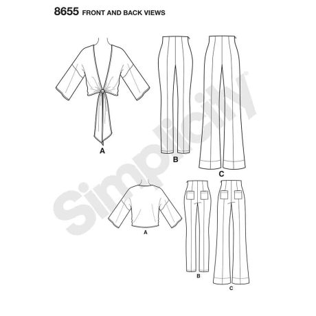 Simplicity 8655 Mimi G High Waisted Trousers and Tie Top