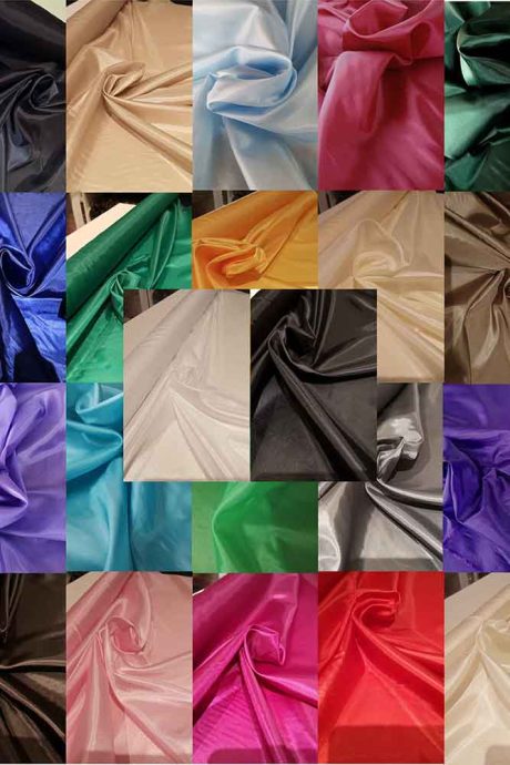 100% polyester Habutai lining (22 colours)