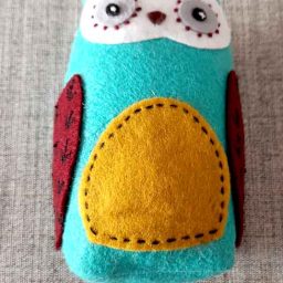 'Hoots', handmade owl pincushion