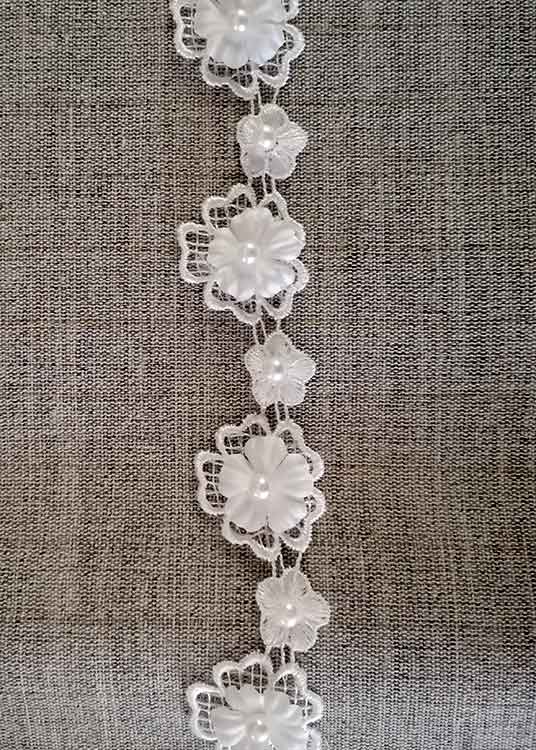 3D flower lace trim with bead - Sew Irish