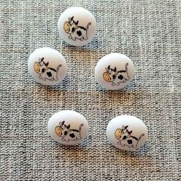 "Miss Moo" picture cow buttons