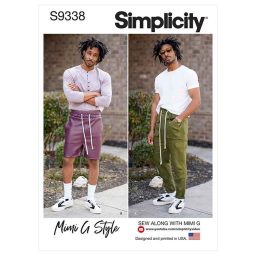 S9338, Simplicity Sewing Pattern Men's Pull-On Pants or Shorts