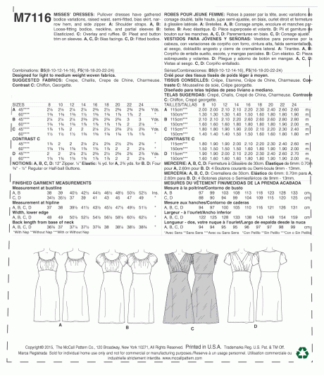 M7116 Misses' Dresses