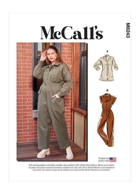 M8243 Misses' and Women's Romper, Jumpsuits and Belt