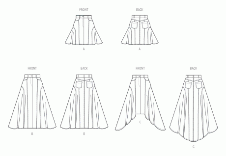 M8480 Misses' Skirt in Three Lengths