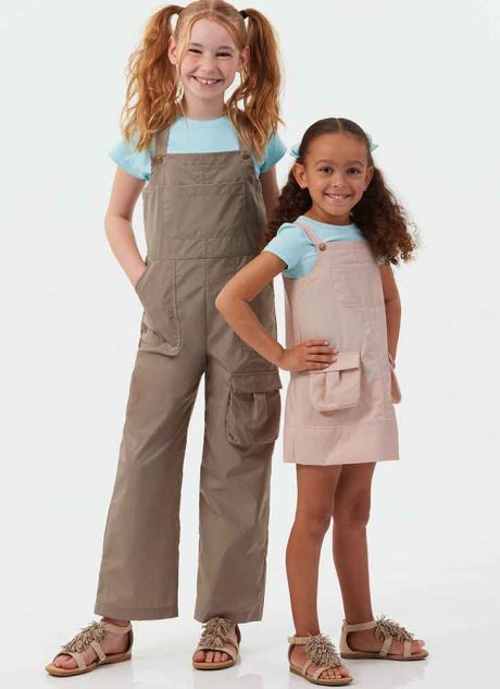 M8489 Children's and Girls' Pinafore and Overalls