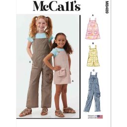 M8489 Children's and Girls' Pinafore and Overalls
