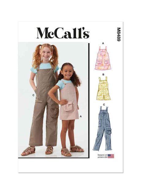 M8489 Children's and Girls' Pinafore and Overalls