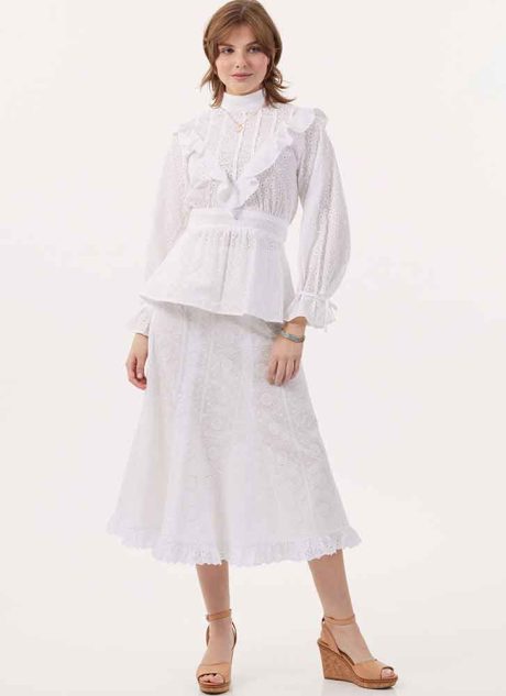 M8490 Misses' Tops, Skirt and Petticoat by Laura Ashley