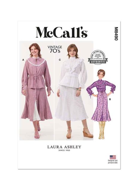 M8490 Misses' Tops, Skirt and Petticoat by Laura Ashley