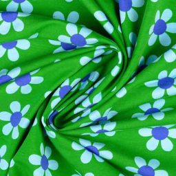 "Flower Power" stretch cotton jersey (emerald)