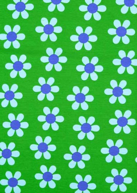 "Flower Power" stretch cotton jersey (emerald)