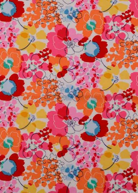 "Fiesta" cotton poplin (pink/multi)