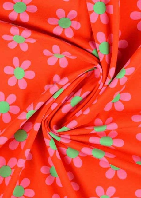 "Flower Power" stretch cotton jersey (jaffa)