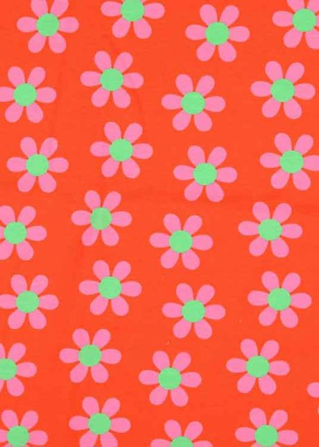 "Flower Power" stretch cotton jersey (jaffa)