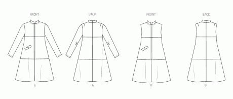 B6991 Misses' Dress with Sleeve Variations