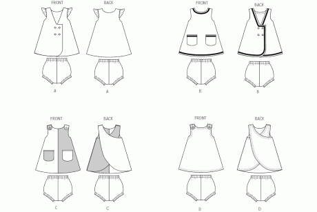 B7003 Toddlers' Dresses and Panties