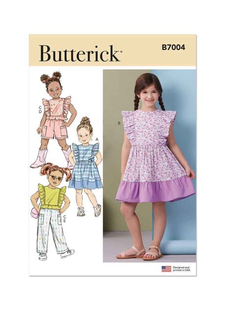 B7004 Children's Dresses, Top, Shorts and Pants