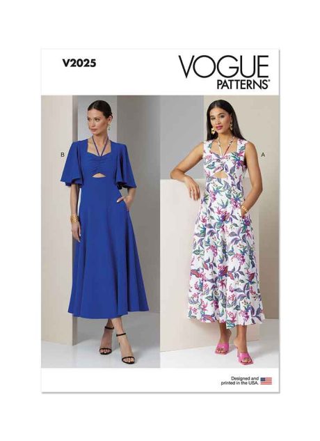 V2025 Misses' Dress with Sleeve Variations