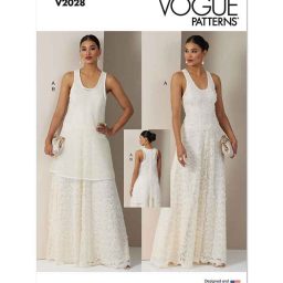 V2028 Misses’ Dress and Overdress
