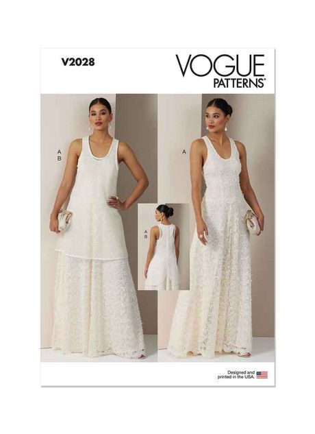 V2028 Misses’ Dress and Overdress