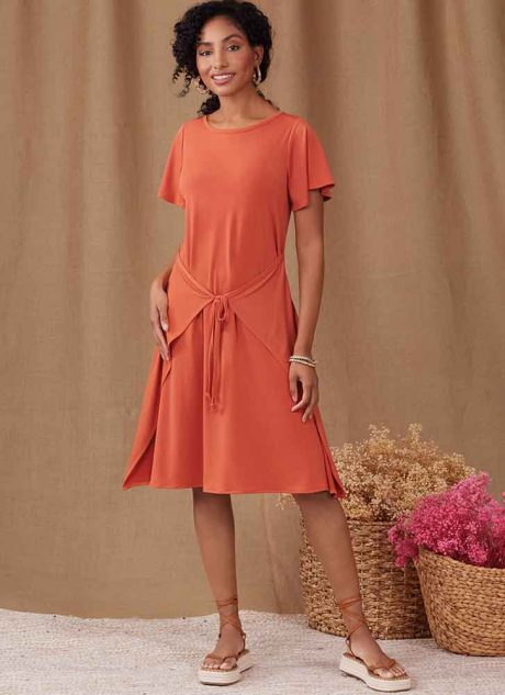 S9947 Misses' Knit Dress with Sleeve and Length Variations