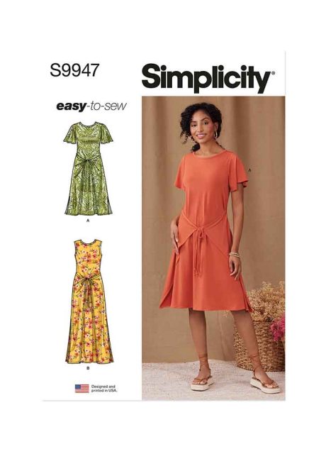 S9947 Misses' Knit Dress with Sleeve and Length Variations