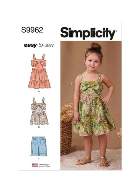 S9962 Children's Dress, Top and Shorts