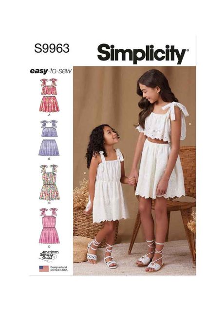 S9963 Children's and Girls Tops, Skirts, and Dresses