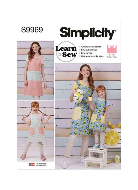 S9969 Children's and Misses' Reversible Aprons