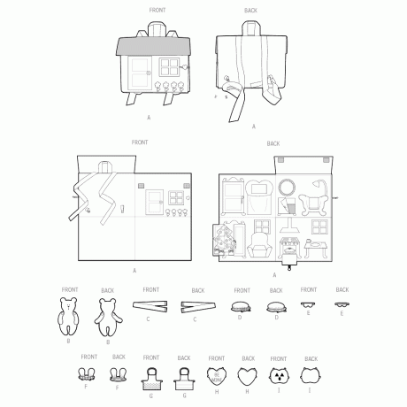 S9976 Doll House Backpack with Bear