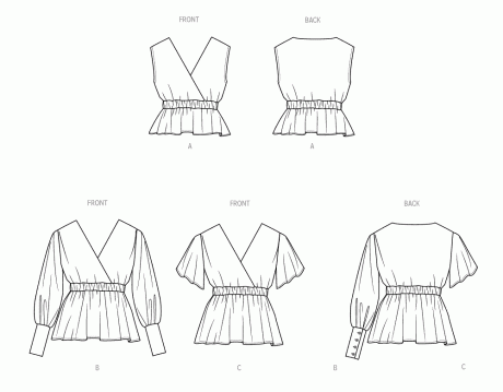 S3004 Misses' Top with Sleeve Variations