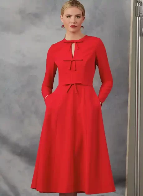 V2044 Misses' Dress with Sleeve and Length Variations