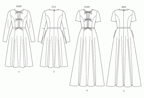 V2044 Misses' Dress with Sleeve and Length Variations