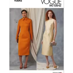 V2045 Misses' Dress with Collar and Sleeve Variations