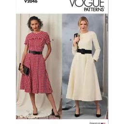 V2046 Misses' Dress with Sleeve and Length Variations