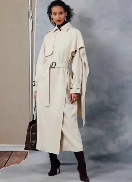 V2055 Misses' Trench Coats and Belt