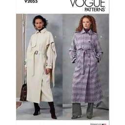 V2055 Misses' Trench Coats and Belt