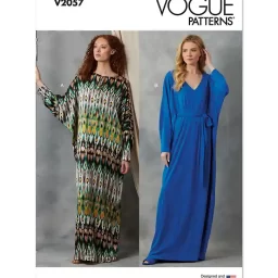 V2057 Misses' Caftans and Sash