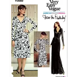 V2060 Misses' Wrap Dress Worn Forward or Backward by Diane Von Furstenberg