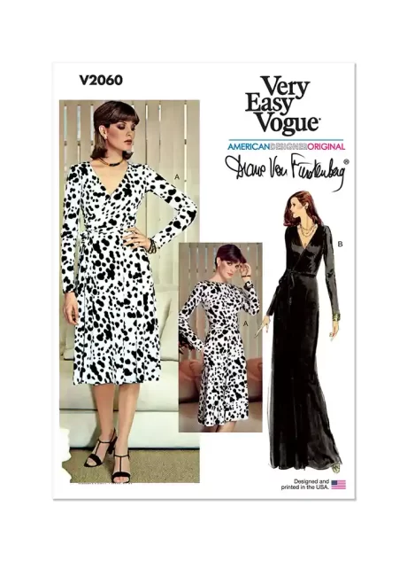 V2060 Misses' Wrap Dress Worn Forward or Backward by Diane Von Furstenberg