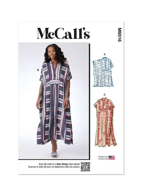 M8516 Misses' Caftan in Two Lengths