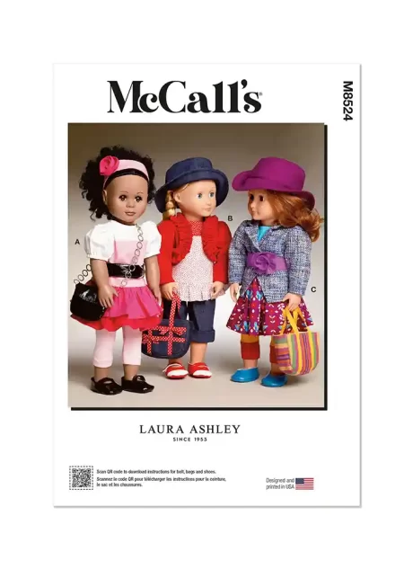 M8524 18" Doll Clothes by Laura Ashley