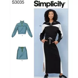 S3035 Misses' Knit Tops and Skirts