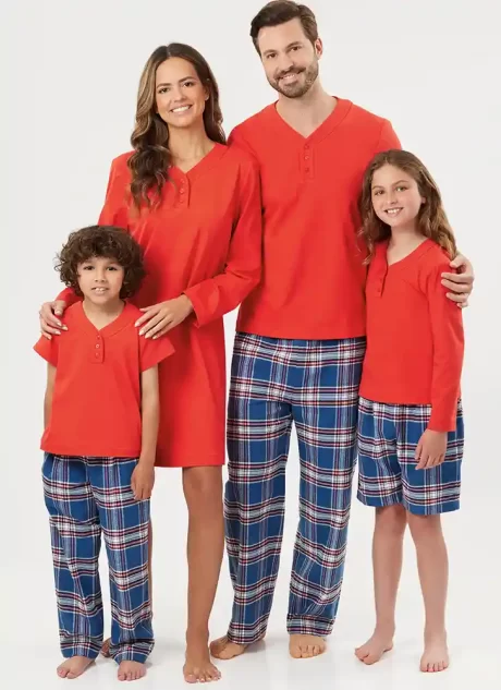 S3041 Children's, Teens' and Adults' Lounge Shorts, Pants and Knit Top and Tunic