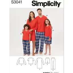 S3041 Children's, Teens' and Adults' Lounge Shorts, Pants and Knit Top and Tunic