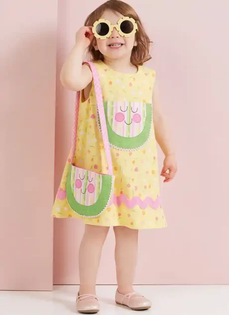 S3042 Toddlers' Dress with Sleeve Variations and Purse by Sew Sweet Chic by Susan Cousineau