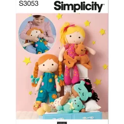 S3053 Stuffed Dolls with Clothes by Elaine Heigl Designs